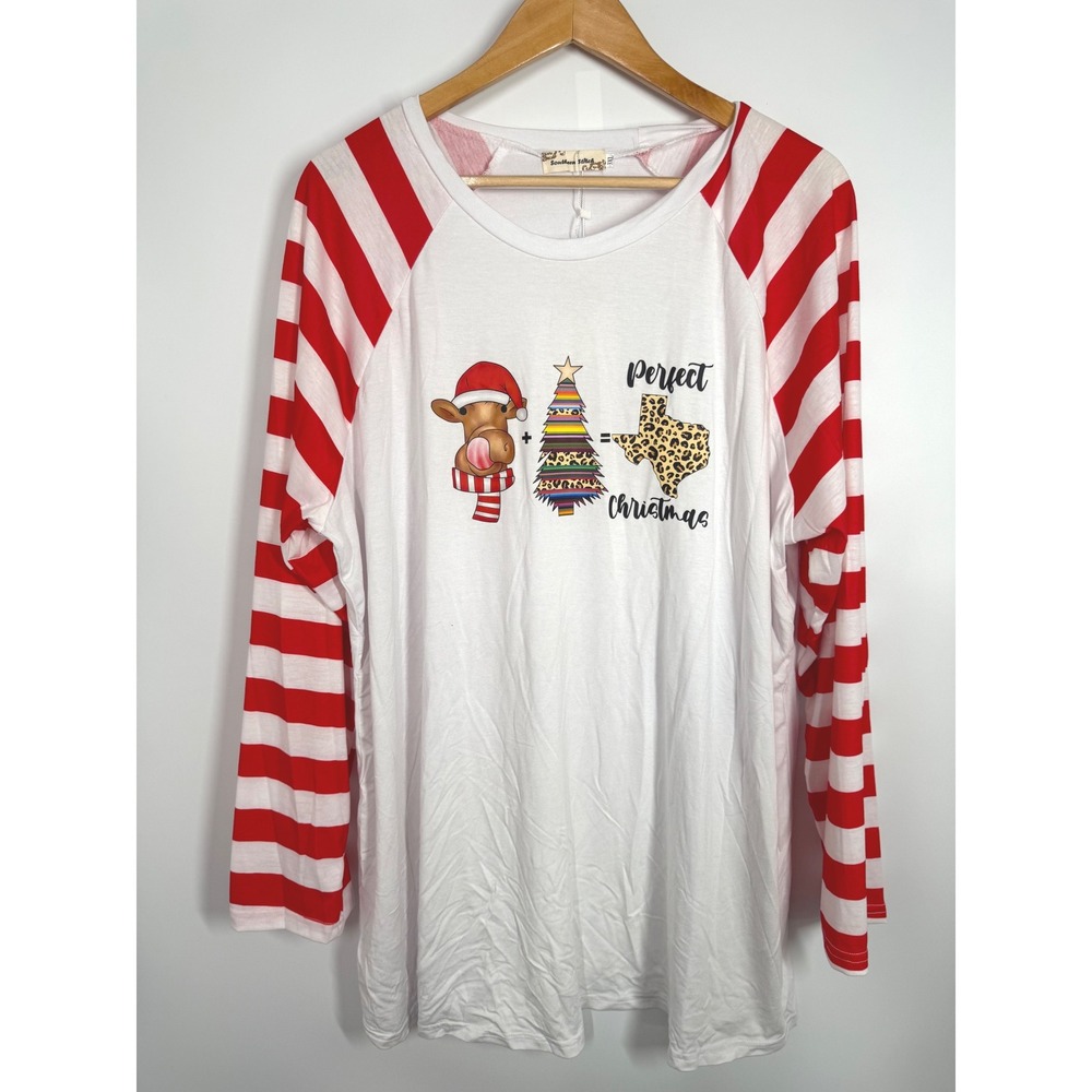 NWT Southern Stitch 3XL Graphic T Shirt Reindeer Christmas Tree Texas Loungewear